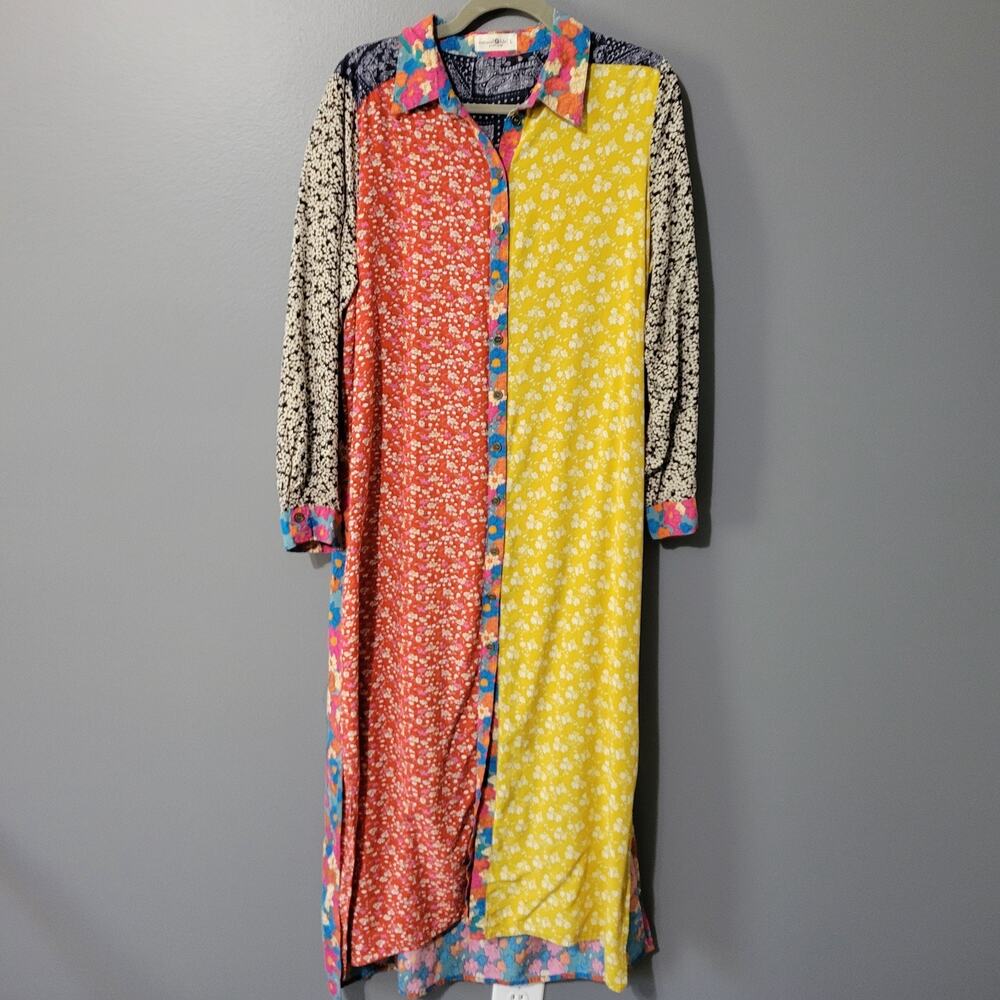 Colorful Floral Long Sleeve Dress